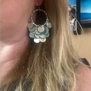 Elegant Silver and Blue Dangle Earrings